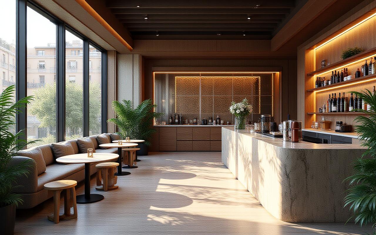 Interno elegante della caffetteria Lithora Café a Roma